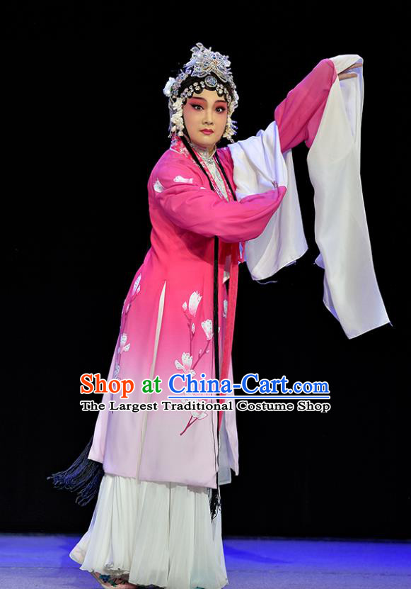 Chinese Sichuan Opera Hua Tan Costumes and Hair Accessories Guiying and Wang Kui Traditional Peking Opera Actress Jiao Guiying Dress Apparels