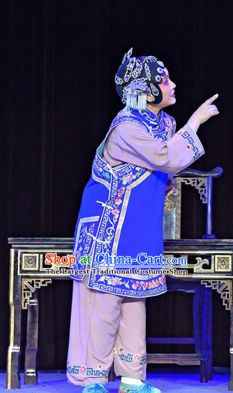 Chinese Sichuan Opera Female Servant Costumes and Hair Accessories Guiying and Wang Kui Traditional Peking Opera Dame Dress Elderly Woman Apparels
