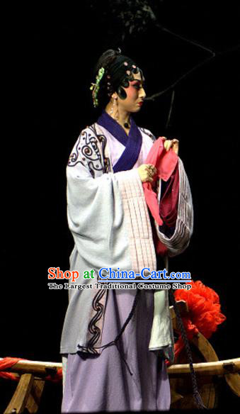 Chinese Sichuan Opera Young Female Costumes and Hair Accessories Yu Hai Kuang Chao Traditional Peking Opera Actress Dress Diva Pu Lan Apparels