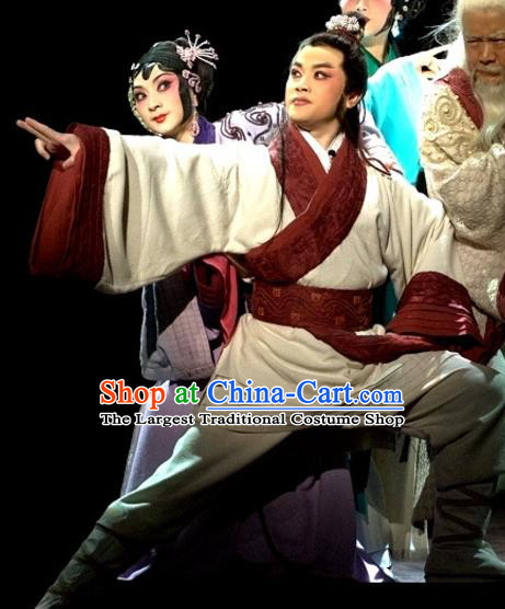 Yu Hai Kuang Chao Chinese Sichuan Opera Farmer Apparels Costumes and Headpieces Peking Opera Xiaosheng Garment Young Male Clothing