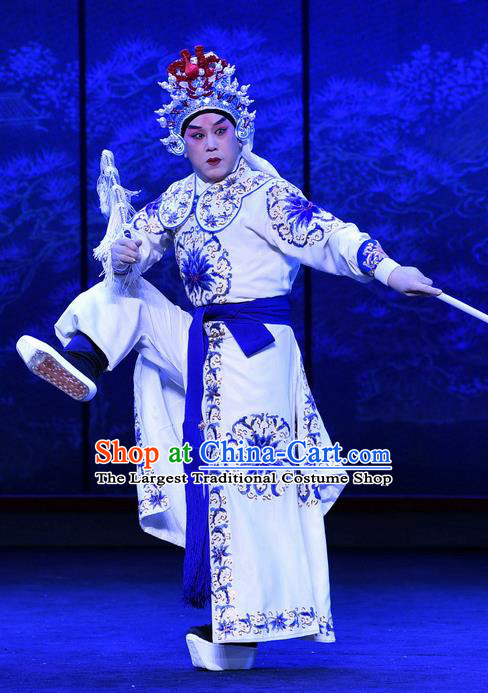 Zhao Jintang Chinese Ping Opera Wusheng Zhu Chundeng Garment Costumes and Headwear Pingju Opera Martial Male Apparels Clothing