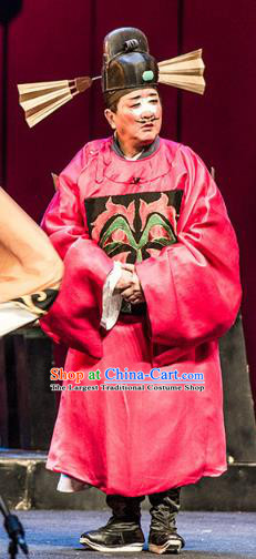 Hui Lan Ji Chinese Sichuan Opera Magistrate Apparels Costumes and Headpieces Peking Opera Official Garment Figurant Clothing