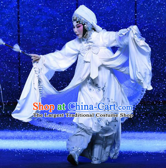 Chinese Ping Opera Tsing Yi Distress Maiden Zhao Jintang Apparels Costumes and Headpieces Traditional Pingju Opera Widow Dress Garment