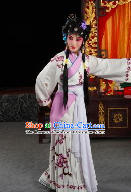 Chinese Sichuan Opera Servant Girl Yan Yan Costumes and Hair Accessories Traditional Peking Opera Xiaodan Dress Young Lady Apparels