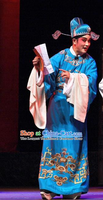 Yan Yan Chinese Sichuan Opera Young Male Apparels Costumes and Headpieces Peking Opera Scholar Garment Childe Li Weide Clothing