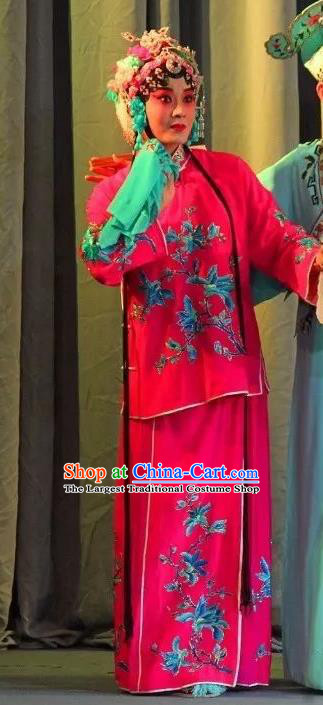 Chinese Sichuan Opera Diva Jiao Guiying Costumes and Hair Accessories Fen Xiang Ji Traditional Peking Opera Courtesan Dress Young Beauty Apparels