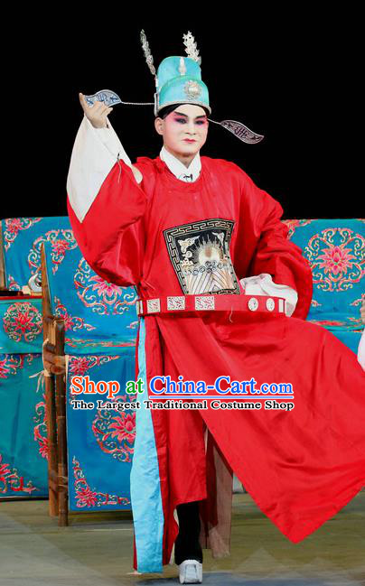 Fen Xiang Ji Chinese Sichuan Opera Number One Scholar Apparels Costumes and Headpieces Peking Opera Xiaosheng Garment Young Male Wang Kui Clothing