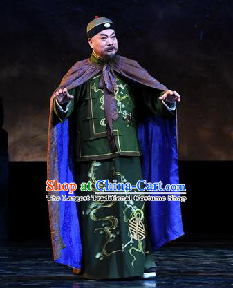 Jin E Chinese Ping Opera Qing Dynasty Landlord Garment Costumes and Headwear Pingju Opera Merchant Apparels Clothing