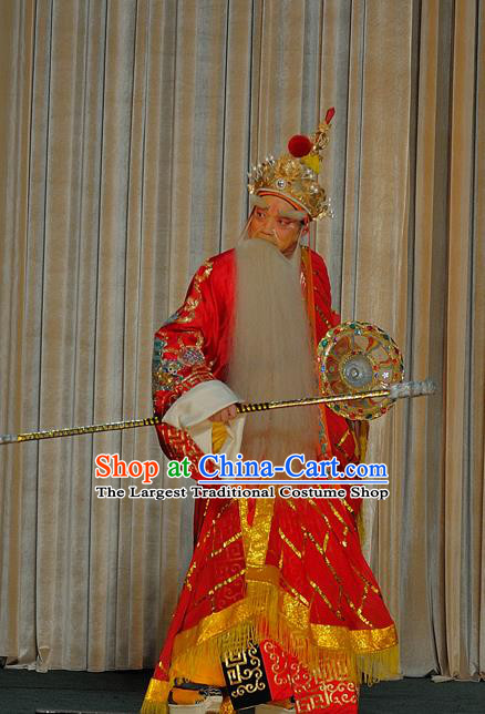 The Legend of White Snake Chinese Sichuan Opera Monk Fa Hai Apparels Costumes and Headpieces Peking Opera Elderly Male Garment Buddhist Abbot Clothing