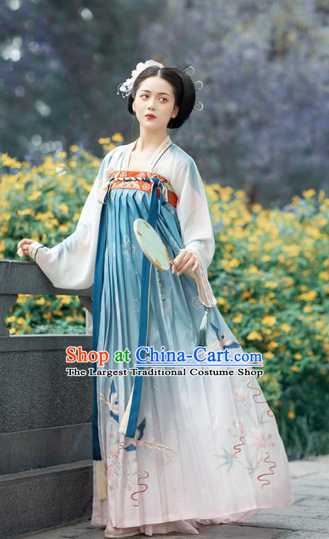 Chinese Ancient Noble Infanta Embroidered Hanfu Dress Traditional Tang Dynasty Royal Princess Historical Costumes Court Lady Garment