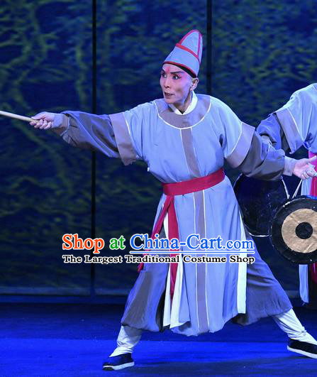 Zhao Jintang Chinese Ping Opera Figurant Garment Costumes and Headwear Pingju Opera Bellman Apparels Clothing
