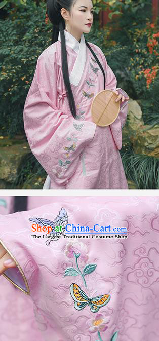 Chinese Traditional Ming Dynasty Patrician Lady Embroidered Hanfu Dress Ancient Court Woman Apparels Historical Costumes