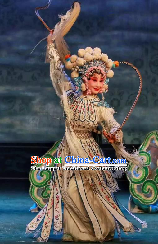 Chinese Sichuan Opera Tao Ma Tan The Legend of White Snake Bai Suzhen Garment Costumes and Hair Accessories Traditional Peking Opera Martial Female Dress Apparels