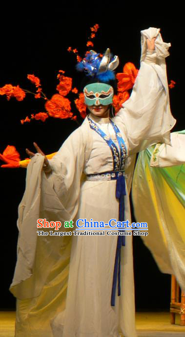 Chinese Sichuan Opera Diva Red Plum Li Huiniang Garment Costumes and Hair Accessories Traditional Peking Opera Hua Tan Dress Actress Apparels