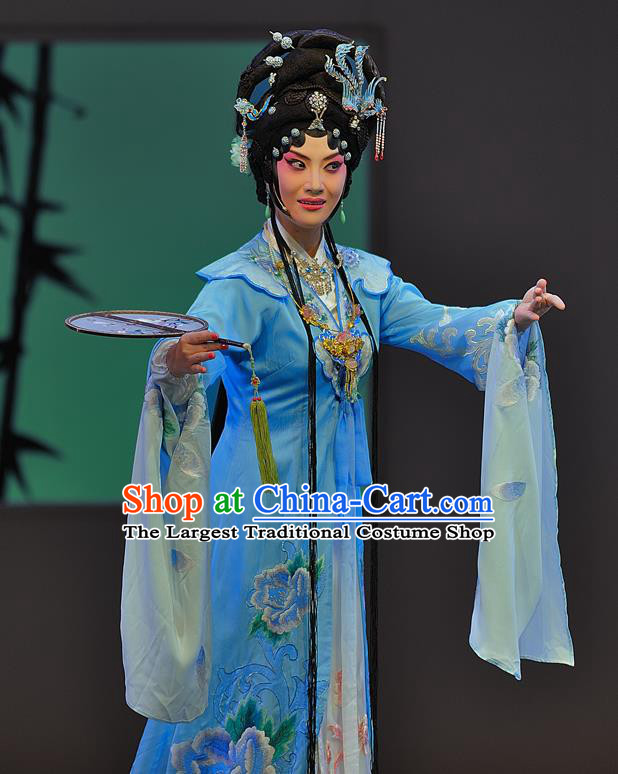 Chinese Sichuan Opera Rich Lady Xue Baochai Garment Costumes and Hair Accessories Traditional Peking Opera Hua Tan Dress Actress Apparels