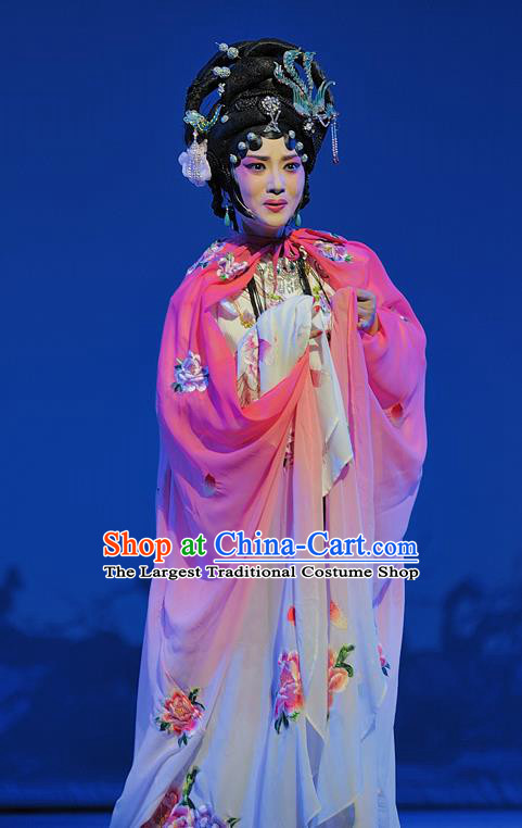 Chinese Sichuan Opera Actress Xue Baochai Garment Costumes and Hair Accessories Traditional Peking Opera Hua Tan Dress Rich Lady Apparels