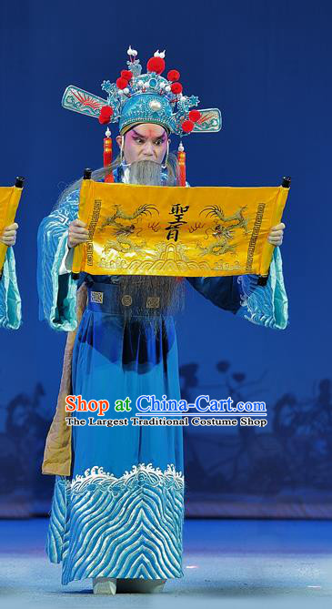 Xue Baochai Chinese Sichuan Opera Official Apparels Costumes and Headpieces Peking Opera Elderly Male Garment Laosheng Clothing