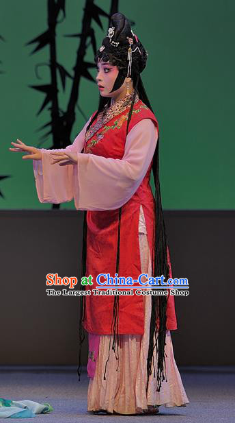 Chinese Sichuan Opera Xiaodan Garment Costumes and Hair Accessories Traditional Peking Opera Xue Baochai Dress Servant Girl Hua Xiren Apparels