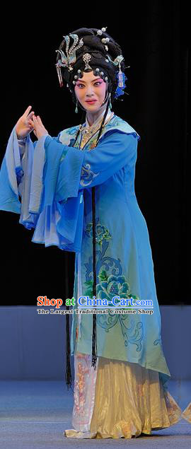 Chinese Sichuan Opera Young Mistress Garment Costumes and Hair Accessories Traditional Peking Opera Diva Xue Baochai Dress Hua Tan Apparels