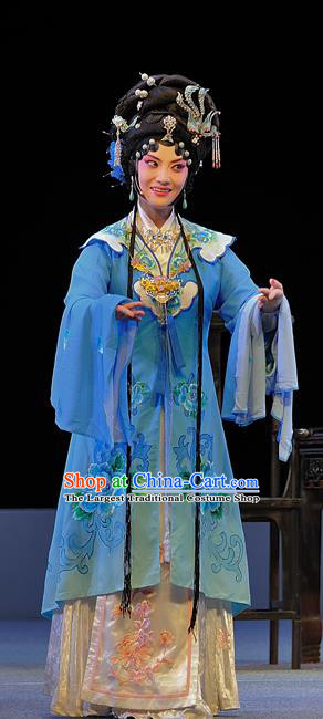 Chinese Sichuan Opera Young Mistress Garment Costumes and Hair Accessories Traditional Peking Opera Diva Xue Baochai Dress Hua Tan Apparels