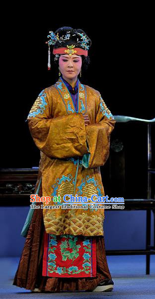 Chinese Sichuan Opera Elderly Female Garment Costumes and Hair Accessories Traditional Peking Opera Xue Baochai Dame Dress Countess Apparels