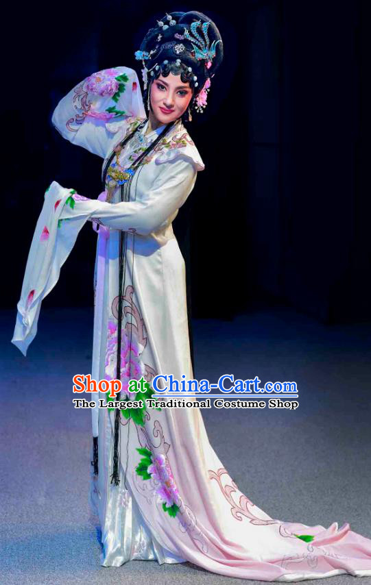 Chinese Sichuan Opera Actress Garment Costumes and Hair Accessories Traditional Peking Opera Diva Xue Baochai Laodan Dress Young Mistress Apparels