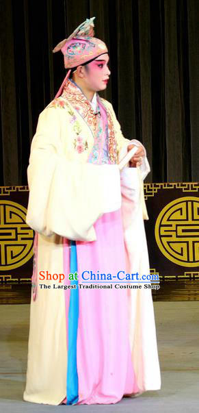 Zhai Hong Mei Chinese Sichuan Opera Scholar Pei Yu Apparels Costumes and Headpieces Peking Opera Xiaosheng Young Male Garment Clothing