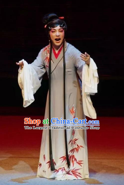 Chinese Sichuan Opera Courtesan Li Yaxian Garment Costumes and Hair Accessories Traditional Peking Opera Hua Tan Dress Actress Apparels