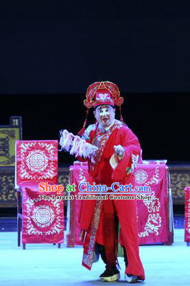Sheng Si Pai Chinese Sichuan Opera Clown Apparels Costumes and Headpieces Peking Opera Bully Yan Sanlang Garment Childe Clothing