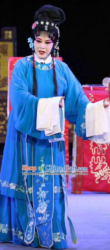 Chinese Sichuan Opera Young Woman Wang Yuhuan Garment Costumes and Hair Accessories Sheng Si Pai Traditional Peking Opera Hua Tan Dress Actress Apparels