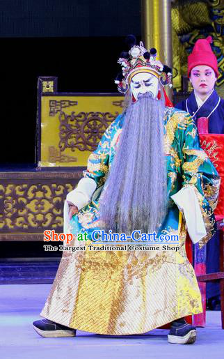 Sheng Si Pai Chinese Sichuan Opera Painted Role Apparels Costumes and Headpieces Peking Opera Elderly Male Garment Official Clothing