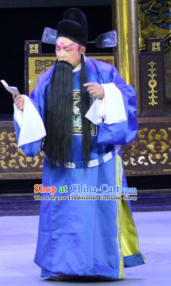 Sheng Si Pai Chinese Sichuan Opera Elderly Male Apparels Costumes and Headpieces Peking Opera Magistrate Huang Boxian Garment Official Clothing