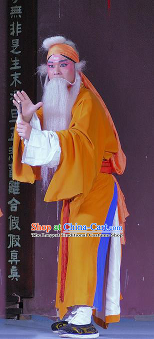 Chinese Sichuan Opera Laosheng Apparels Costumes and Headpieces Peking Opera Old Servant Chen Rong Garment Clothing