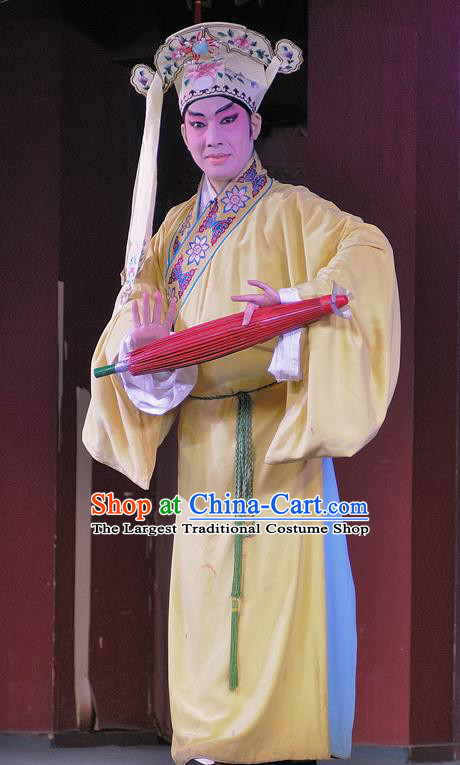 Chinese Sichuan Opera Xiaosheng Apparels Costumes and Headpieces Peking Opera Scholar Kui Rong Garment Young Male Clothing