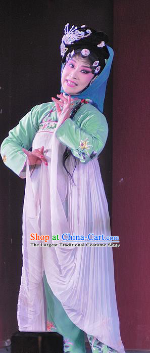 Chinese Sichuan Opera Young Lady Garment Costumes and Hair Accessories Traditional Peking Opera Actress Dress Hua Tan Apparels