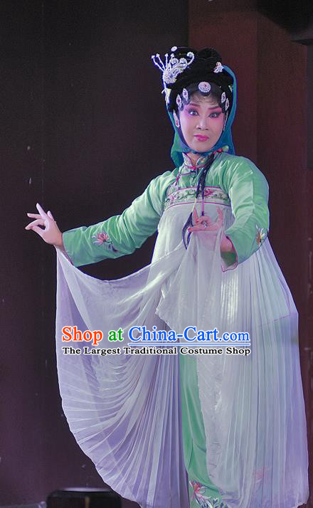Chinese Sichuan Opera Young Lady Garment Costumes and Hair Accessories Traditional Peking Opera Actress Dress Hua Tan Apparels