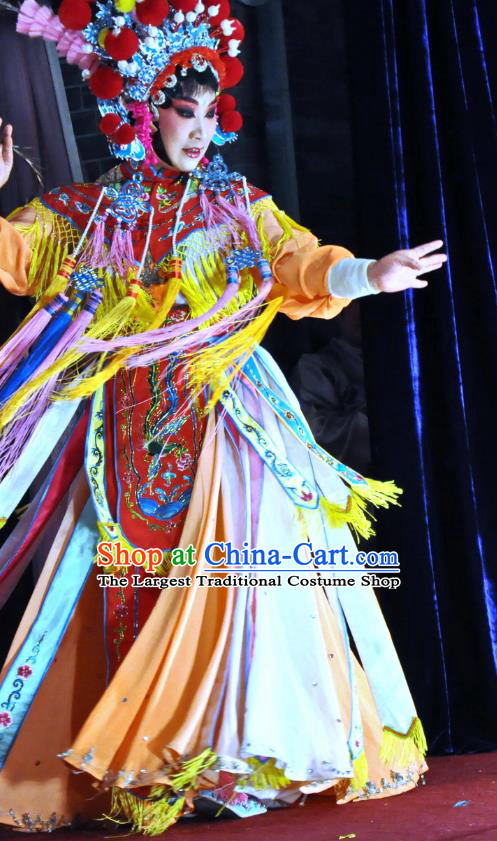 Chinese Sichuan Opera Hua Tan Garment Costumes and Hair Accessories Hua Xian Sword Traditional Peking Opera Actress Dress Flower Fairy Apparels