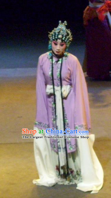 Chinese Sichuan Opera Distress Woman Cui Qiaofeng Garment Costumes and Hair Accessories Ma Qian Po Shui Traditional Peking Opera Actress Dress Young Female Apparels