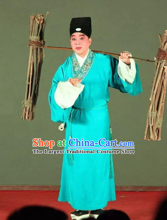 Ma Qian Po Shui Chinese Sichuan Opera Xiaosheng Apparels Costumes and Headpieces Peking Opera Young Male Garment Scholar Zhu Maichen Clothing