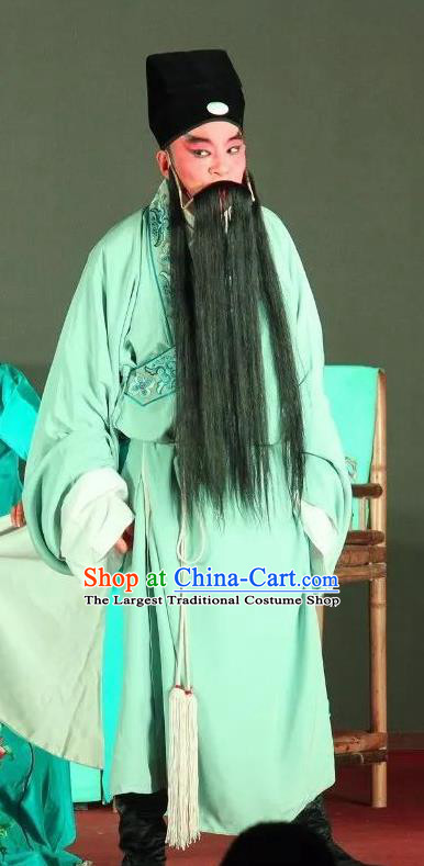 Ma Qian Po Shui Chinese Sichuan Opera Elderly Male Apparels Costumes and Headpieces Peking Opera Laosheng Zhu Maichen Garment Clothing