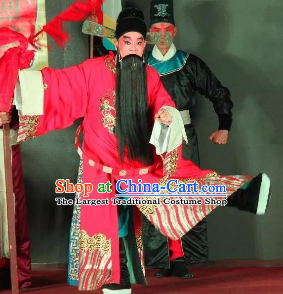 Ma Qian Po Shui Chinese Sichuan Opera Official Apparels Costumes and Headpieces Peking Opera Laosheng Zhu Maichen Garment Minister Clothing