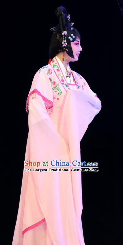 Chinese Sichuan Opera Actress Ji Cuiying Garment Costumes and Hair Accessories Jiang Xiao Lou Traditional Peking Opera Actress Dress Young Female Apparels