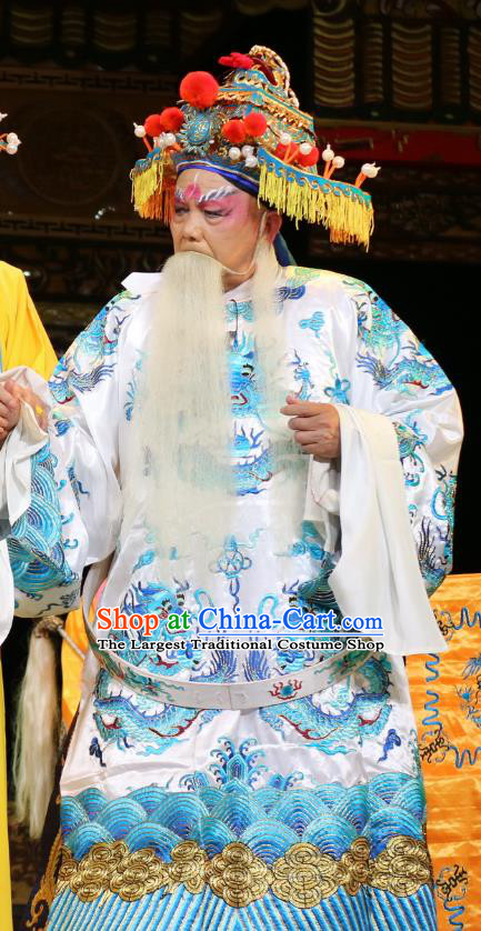 Jiang Xiao Lou Chinese Sichuan Opera Laosheng Apparels Costumes and Headpieces Peking Opera Royal Highness Garment Elderly Male Clothing