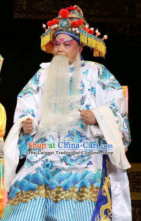 Jiang Xiao Lou Chinese Sichuan Opera Laosheng Apparels Costumes and Headpieces Peking Opera Royal Highness Garment Elderly Male Clothing