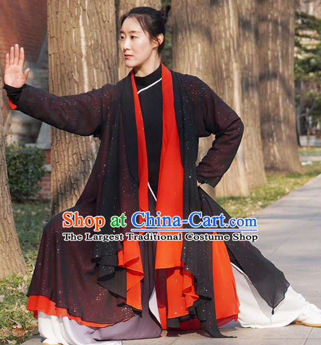 Chinese Traditional Tai Chi Veil Costume Professional Tai Ji Competition Outfits Top Grade Martial Arts Training Performance Uniform for Women