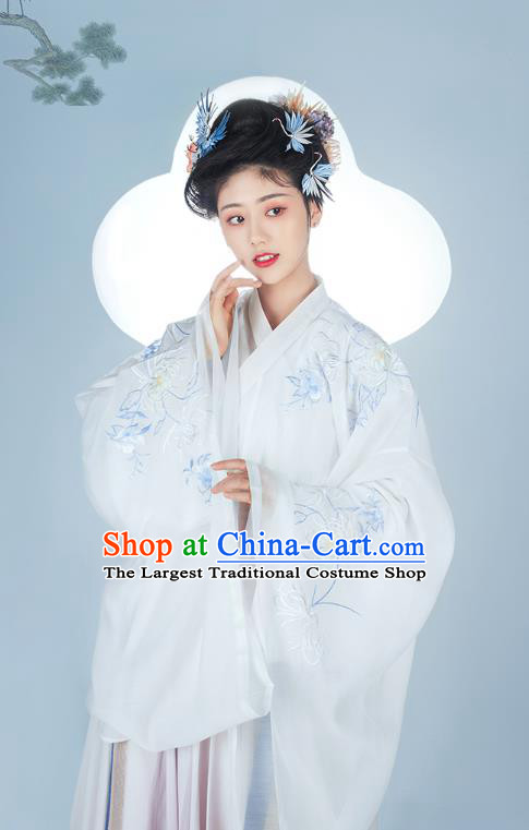 Chinese Ancient Jin Dynasty Court Female Lilac Hanfu Dress Traditional Imperial Consort Historical Costumes Garment Complete Set