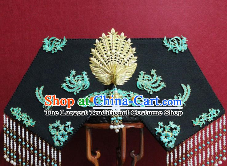 Chinese Ancient Imperial Consort Phoenix Coronet Hair Jewelry Traditional Handmade Hairpins Qing Dynasty Queen Hair Accessories Complete Set