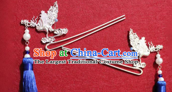 Traditional Chinese Handmade Ming Dynasty Prince Blue Hair Crown Ancient Noble Childe Hair Accessories for Men