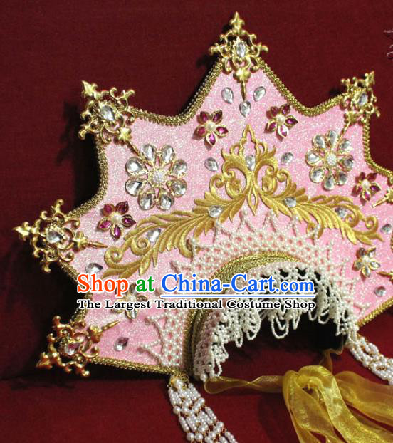 Traditional Chinese Ancient Queen Pink Phoenix Coronet Handmade Hair Jewelry Tassel Hair Accessories Complete Set