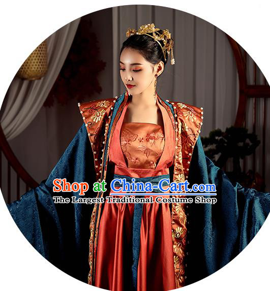 Chinese Traditional Song Dynasty Palace Empress Hanfu Dress Ancient Imperial Consort Garment Historical Costumes Complete Set